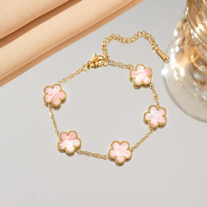 Clover 18k Gold Plated Unisex Bracelet