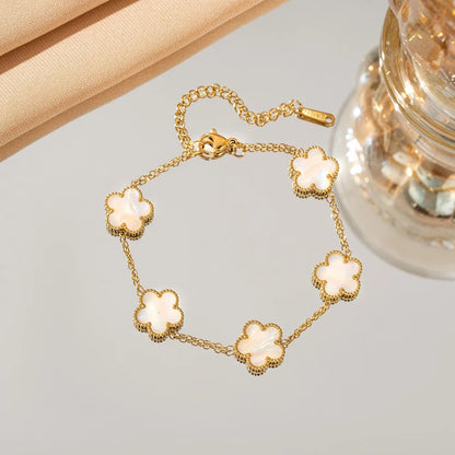 Clover 18k Gold Plated Unisex Bracelet