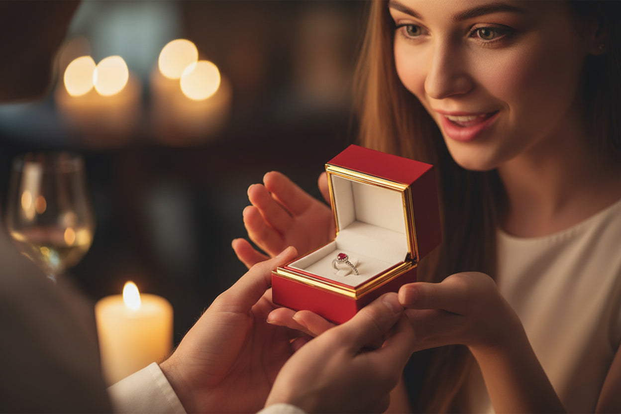 Rotating Eternal Forever Rose Box with Promise Ring Jewelry Box Valentine Wedding Birthday Gift Box for Women