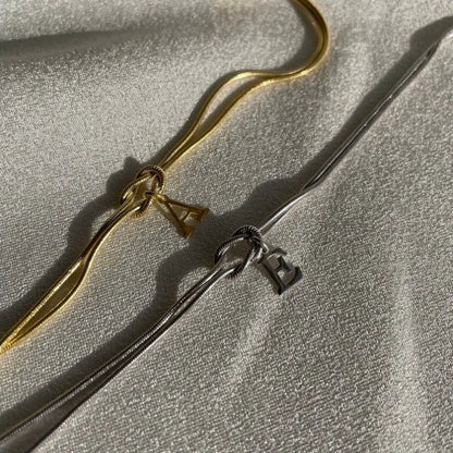 Custom Initial Love Knot Bracelet, Dainty Stainless Steel Couple Snake Chain Infinity Knot Bracelet Set, Handmade Christmas Gift