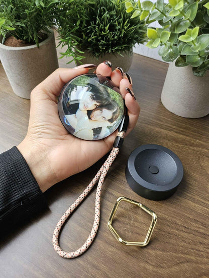 Couples Memory Orb – Custom Crystal Video Sphere with Sound | Wi-Fi App or USB-C Upload | Romantic Keepsake Gift